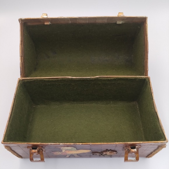 VINTAGE Handmade Holly Hobbie Paper Mache Decoupage Purse Lunchbox Kitsch - Picture 11 of 16